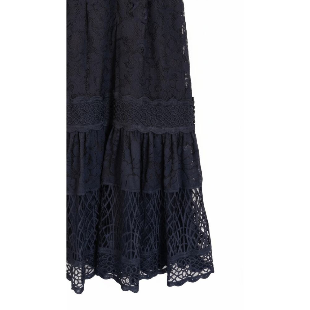 Antonio Melani Dress Women’s Sz 2 Navy Lace Midi Sleeveless Fit & Flare Cocktail - Picture 7 of 13